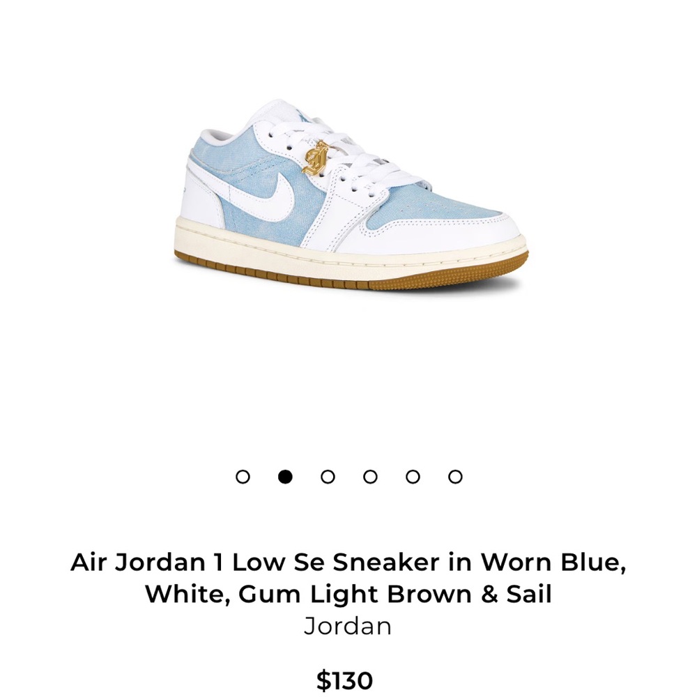 Air Jordan 1 Low Se Sneaker in Worn Blue, White, Gum Light Brown & Sail